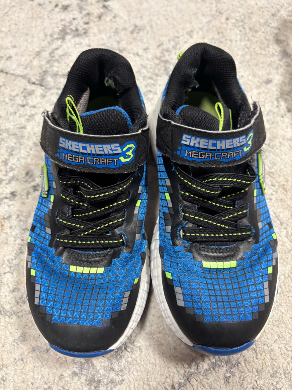 Skechers Kids Blue, Black & Neon Green Mega-Craft Sneakers